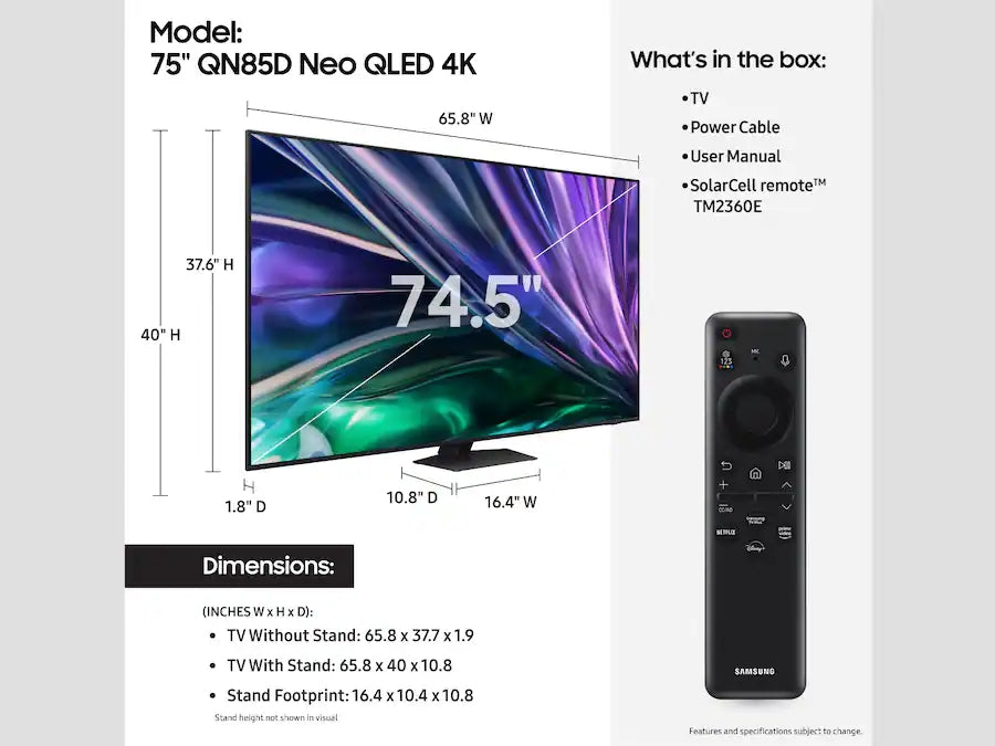 Samsung 75" QLED 4K Smart UHDTV