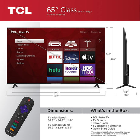 TCL 65" 4K LED Roku UHD Smart TV