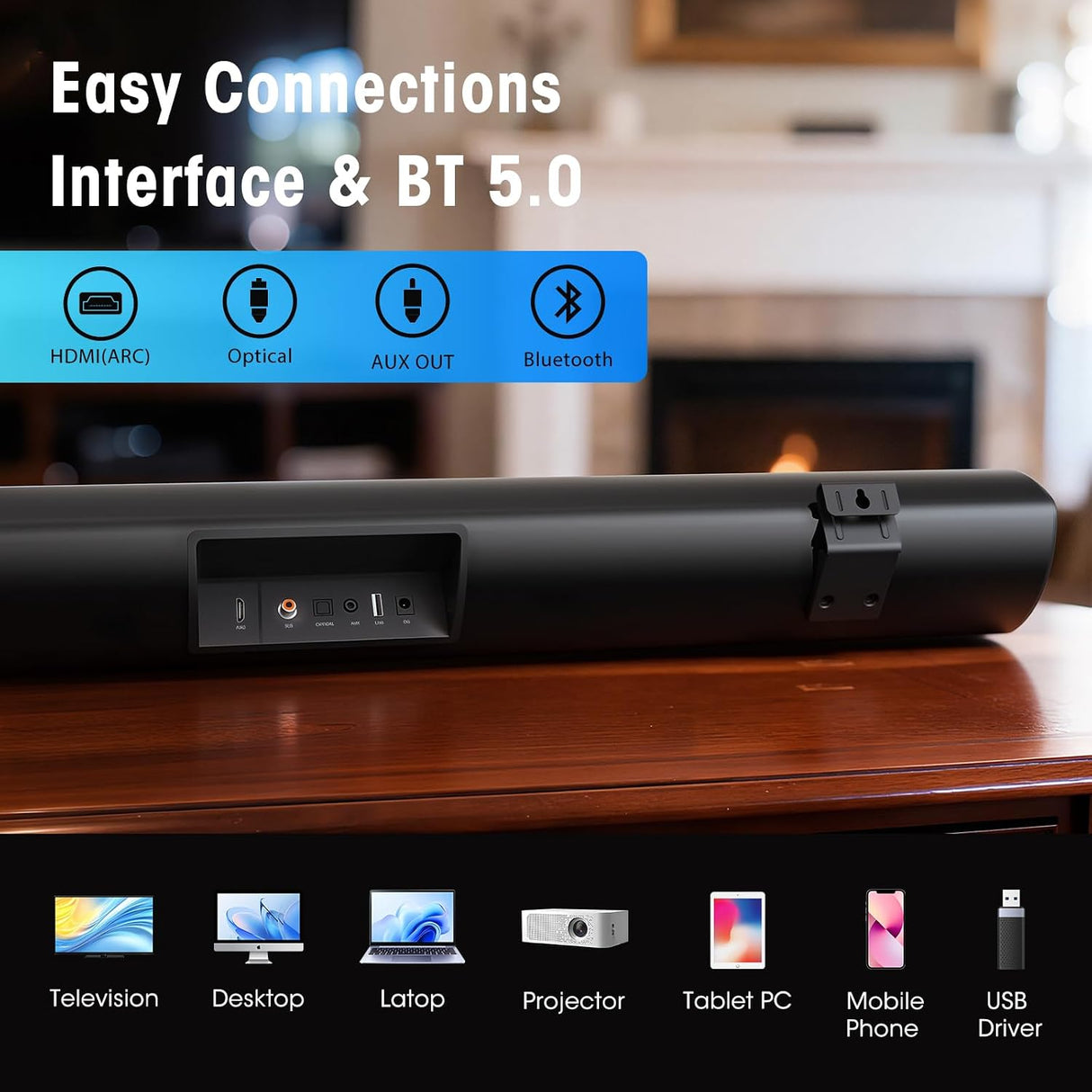 Bestisan 2.1 Soundbar, 34"